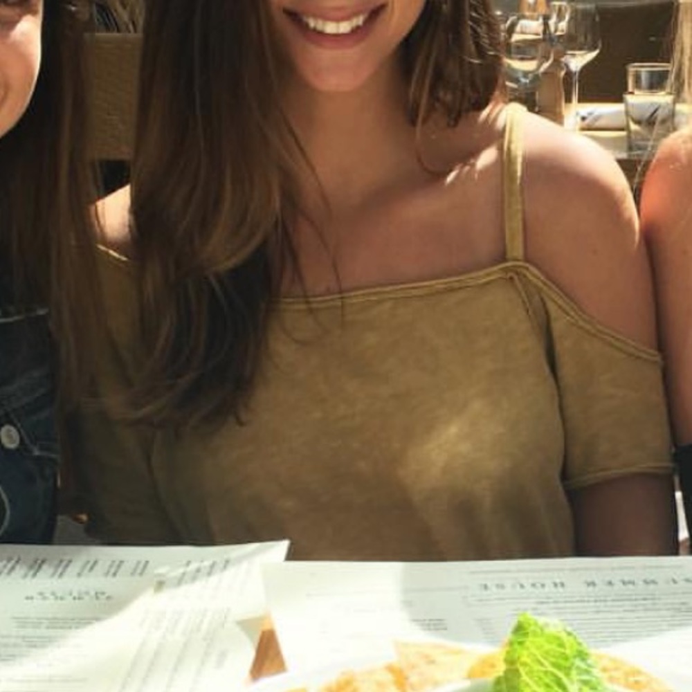 Free People Gold One Shoulder Top